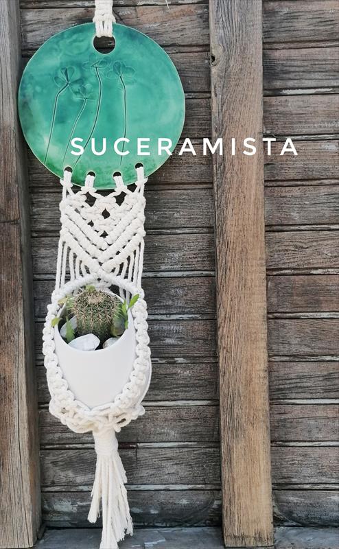 JARDINERA PENJANT, AMB CERÀMICA I NUSOS